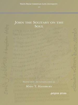 cover image of John the Solitary on the Soul